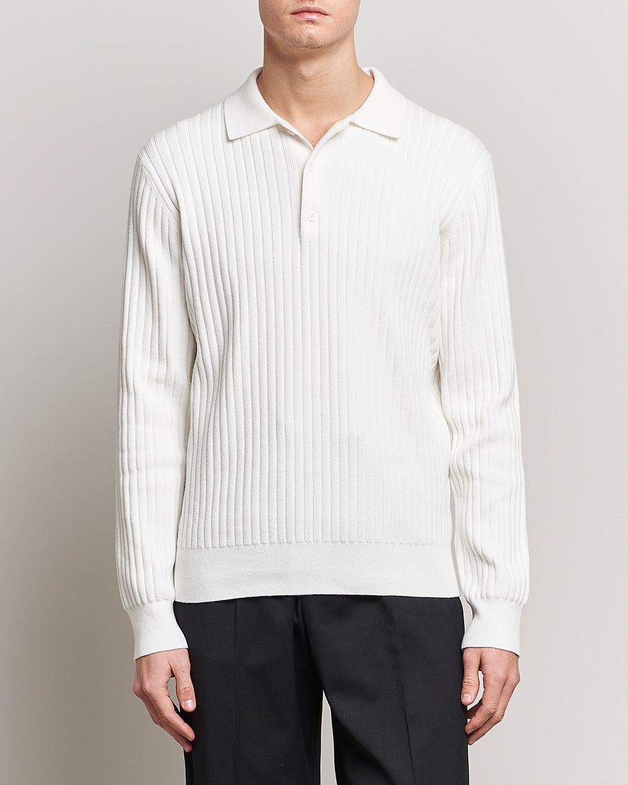 Herren | Pullover | Filippa K | Knitted Polo Shirt White