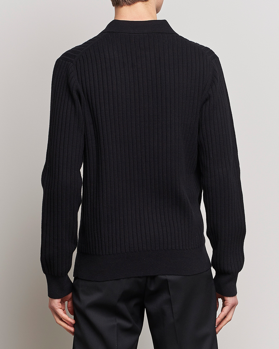 Herren | Pullover | Filippa K | Knitted Polo Shirt Black
