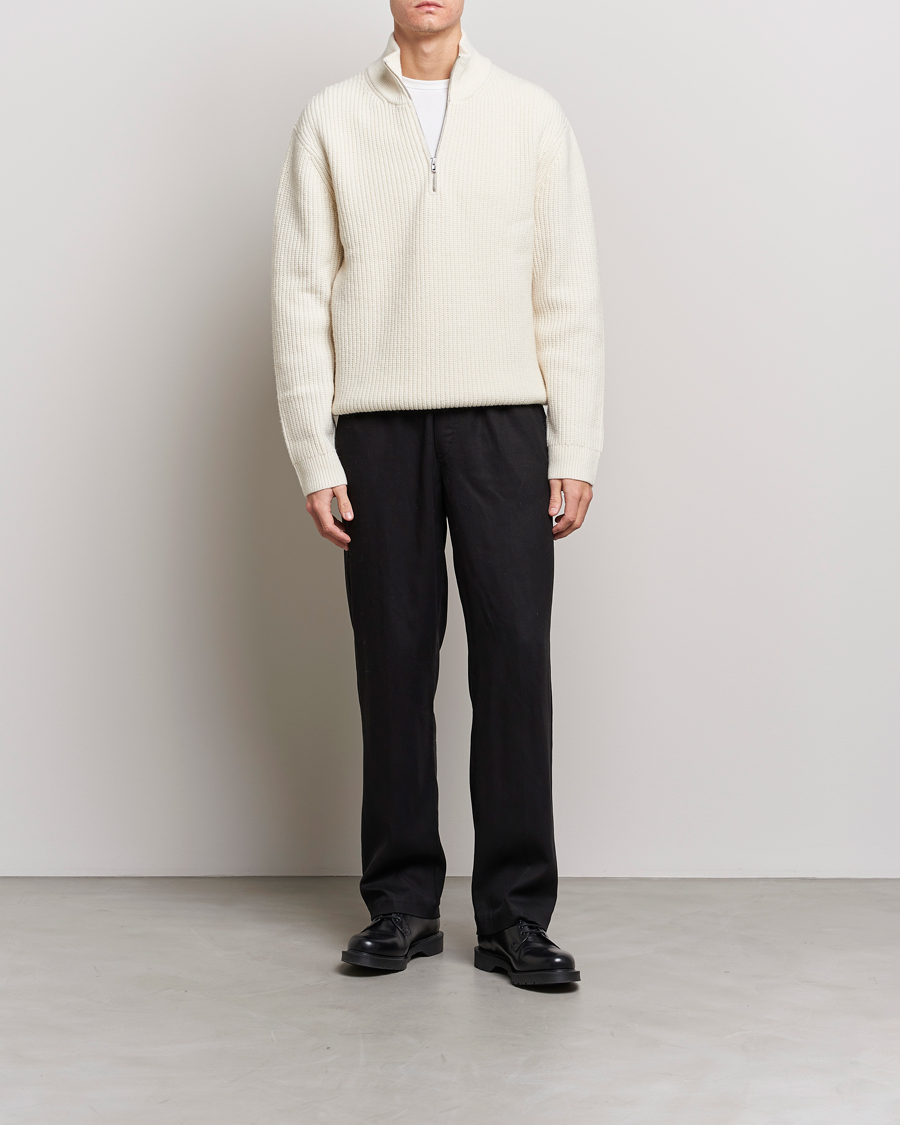 Herren | Pullover | Filippa K | Half Zip Sweater Off White