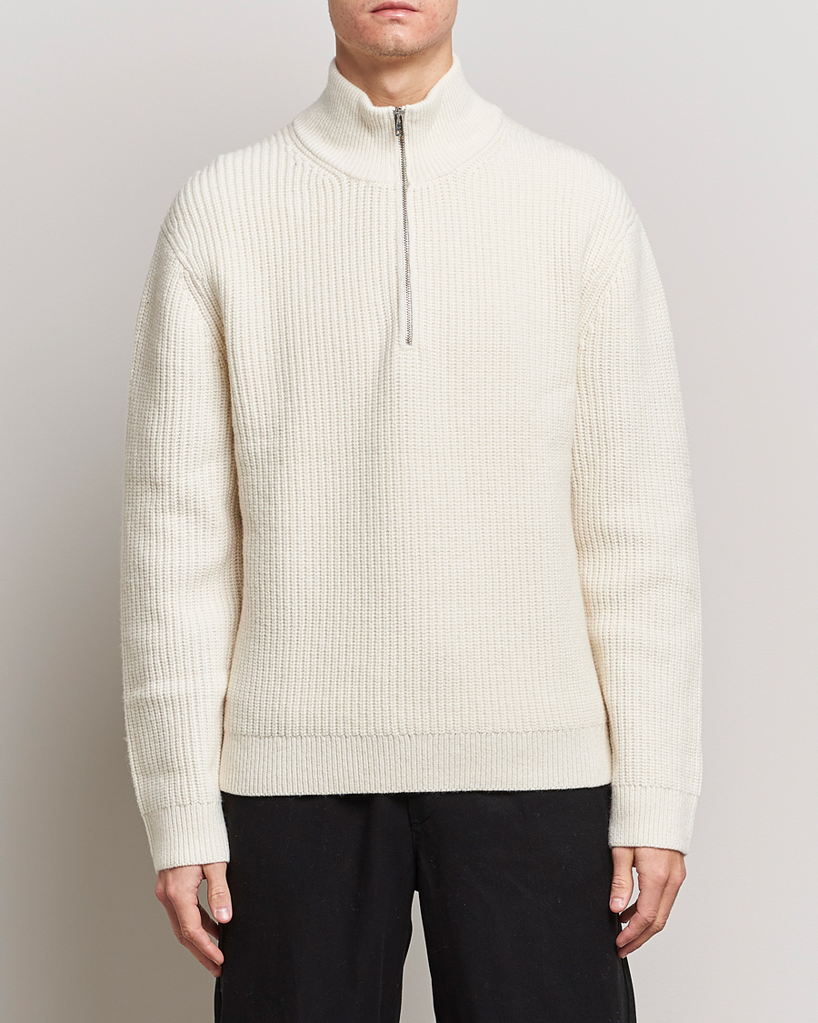 Herren | Pullover | Filippa K | Half Zip Sweater Off White