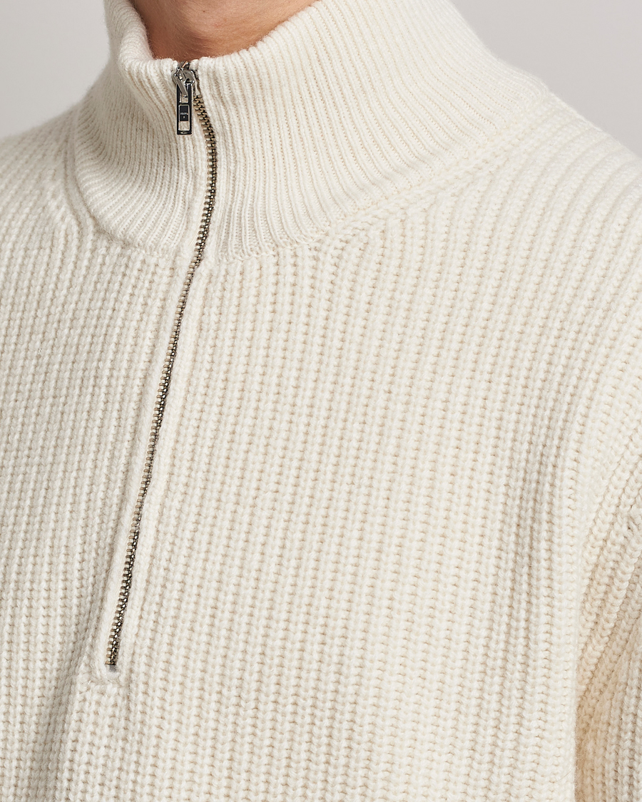 Herren | Pullover | Filippa K | Half Zip Sweater Off White