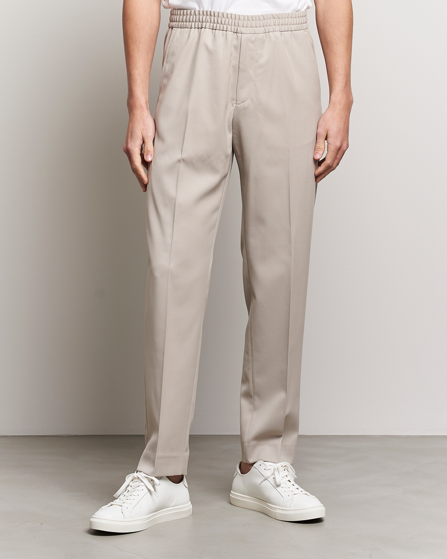 Herren | Hosen | Filippa K | Relaxed Terry Wool Trousers Grey Beige