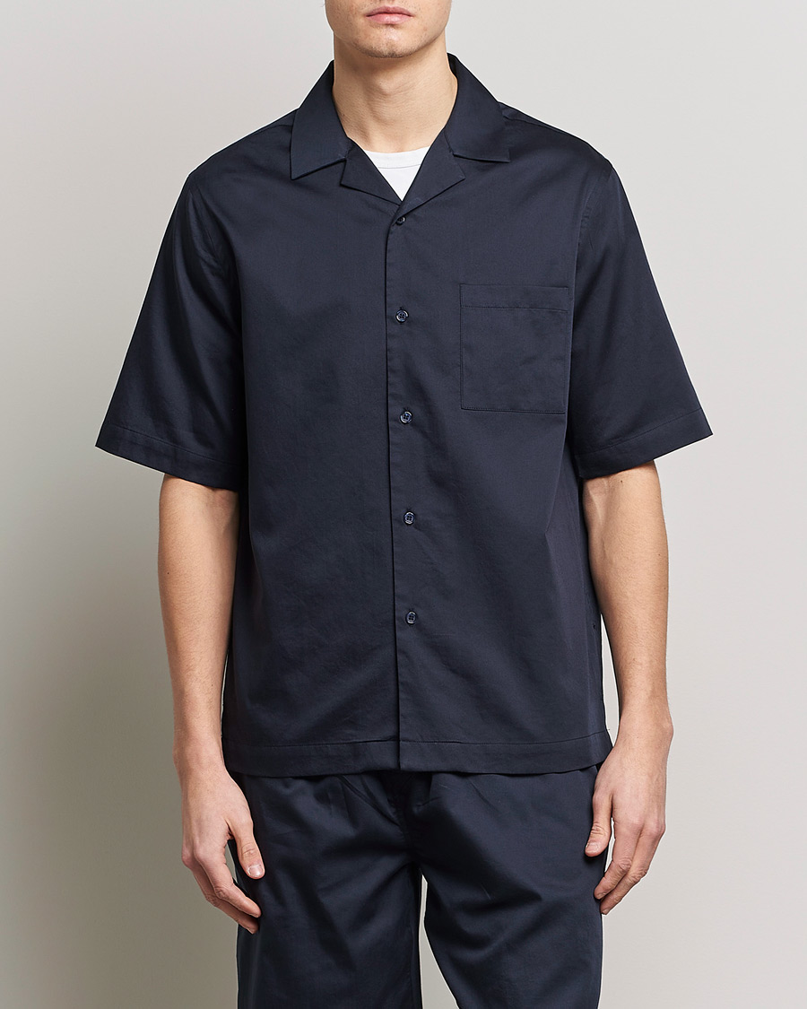 Herren | Hemden | Filippa K | Lounge Short Sleeve Shirt Night Blue