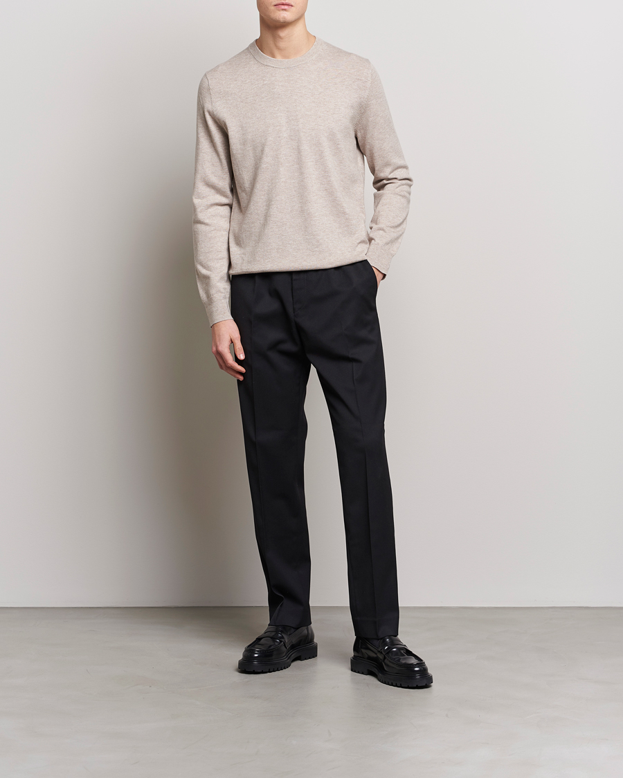Herren | Pullover | Filippa K | Cotton Merino Sweater Beige Melange