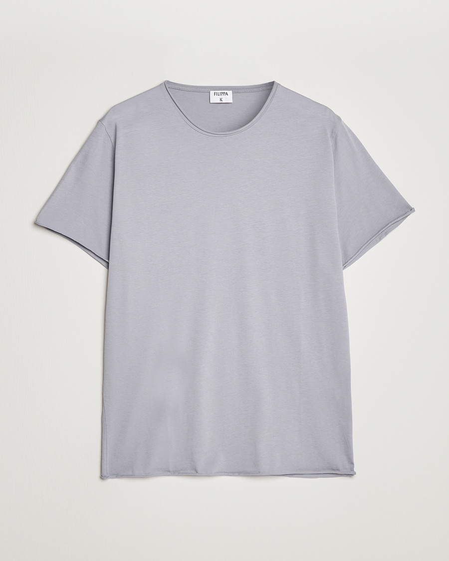 Herren | T-Shirts | Filippa K | Roll Neck Crew Neck Tee Fog Blue