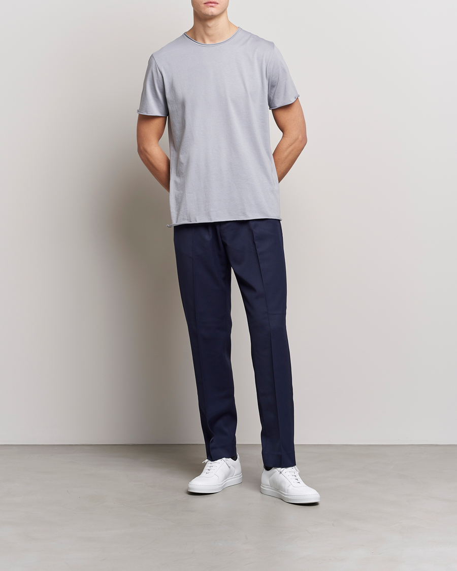 Herren | T-Shirts | Filippa K | Roll Neck Crew Neck Tee Fog Blue