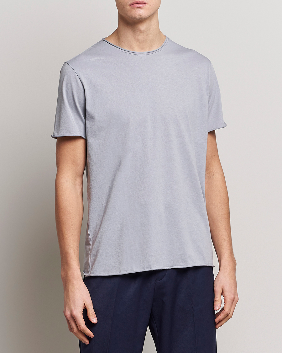 Herren | T-Shirts | Filippa K | Roll Neck Crew Neck Tee Fog Blue