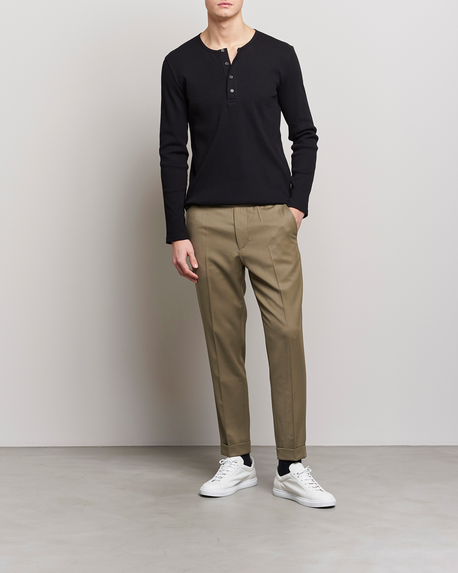 Herren | Pullover | Filippa K | Rib Henley Black