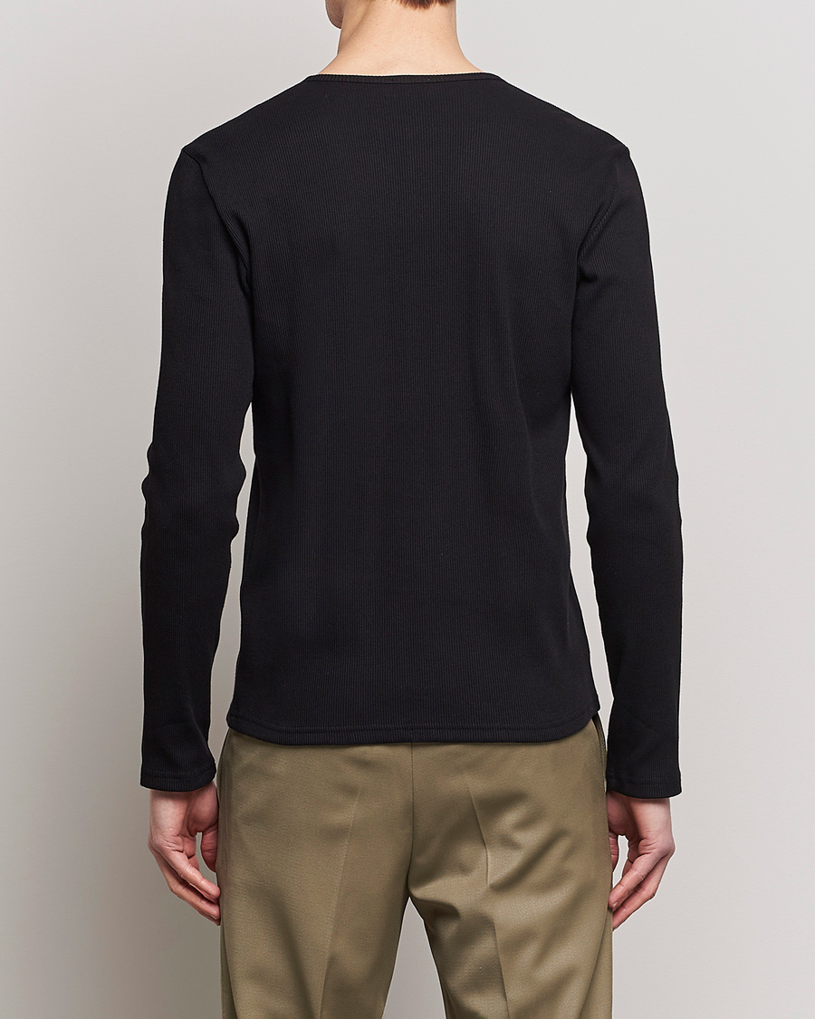 Herren | Pullover | Filippa K | Rib Henley Black