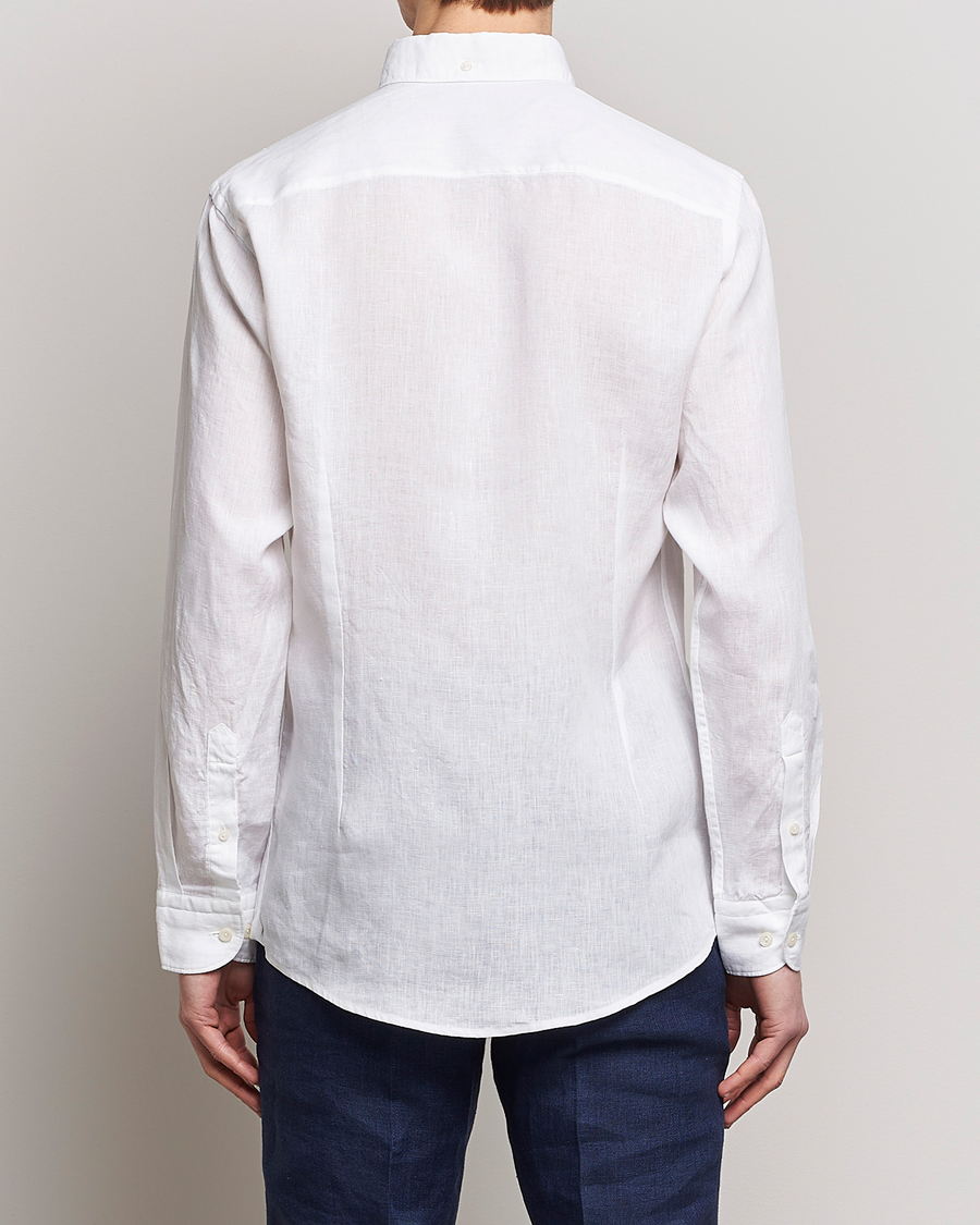 Herren | Hemden | Eton | Slim Fit Linen Button Down Shirt White