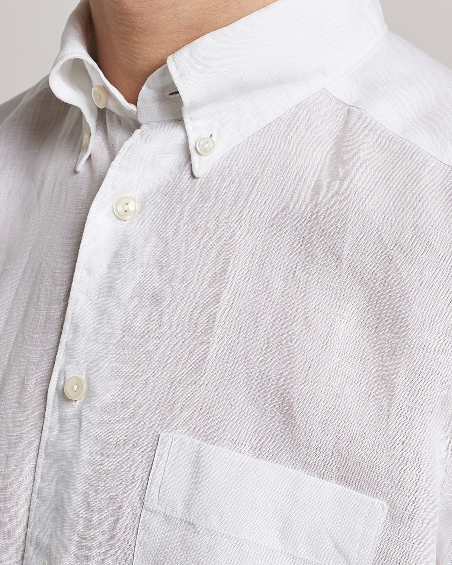 Herren | Hemden | Eton | Slim Fit Linen Button Down Shirt White