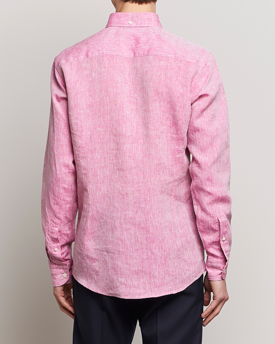 Herren | Hemden | Eton | Slim Fit Linen Shirt Pink