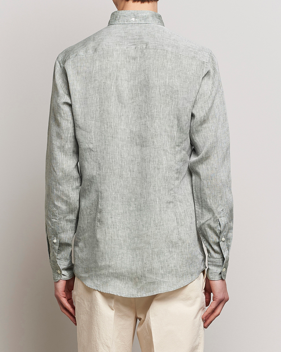 Herren | Hemden | Eton | Slim Fit Linen Shirt Green