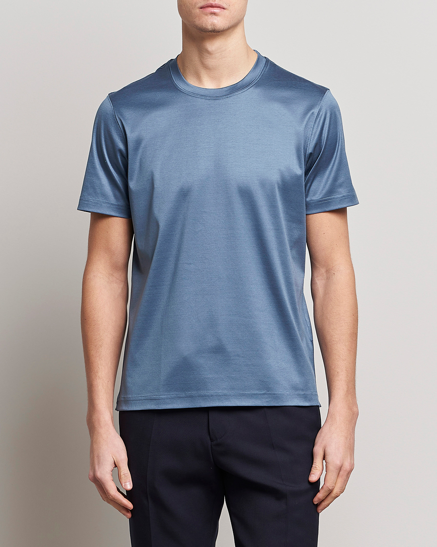 Herren | T-Shirts | Eton | Filo Di Scozia T-Shirt Gray