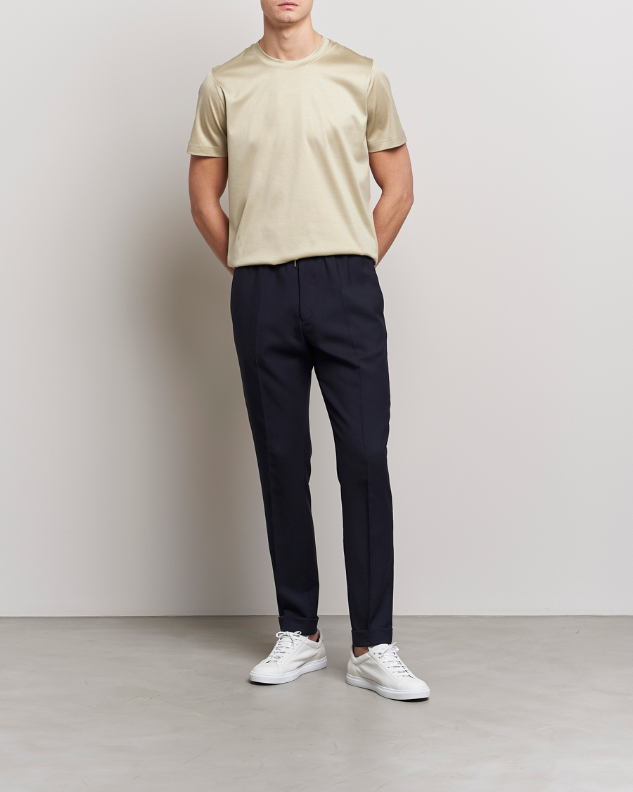 Herren | T-Shirts | Eton | Filo Di Scozia T-Shirt Light Brown