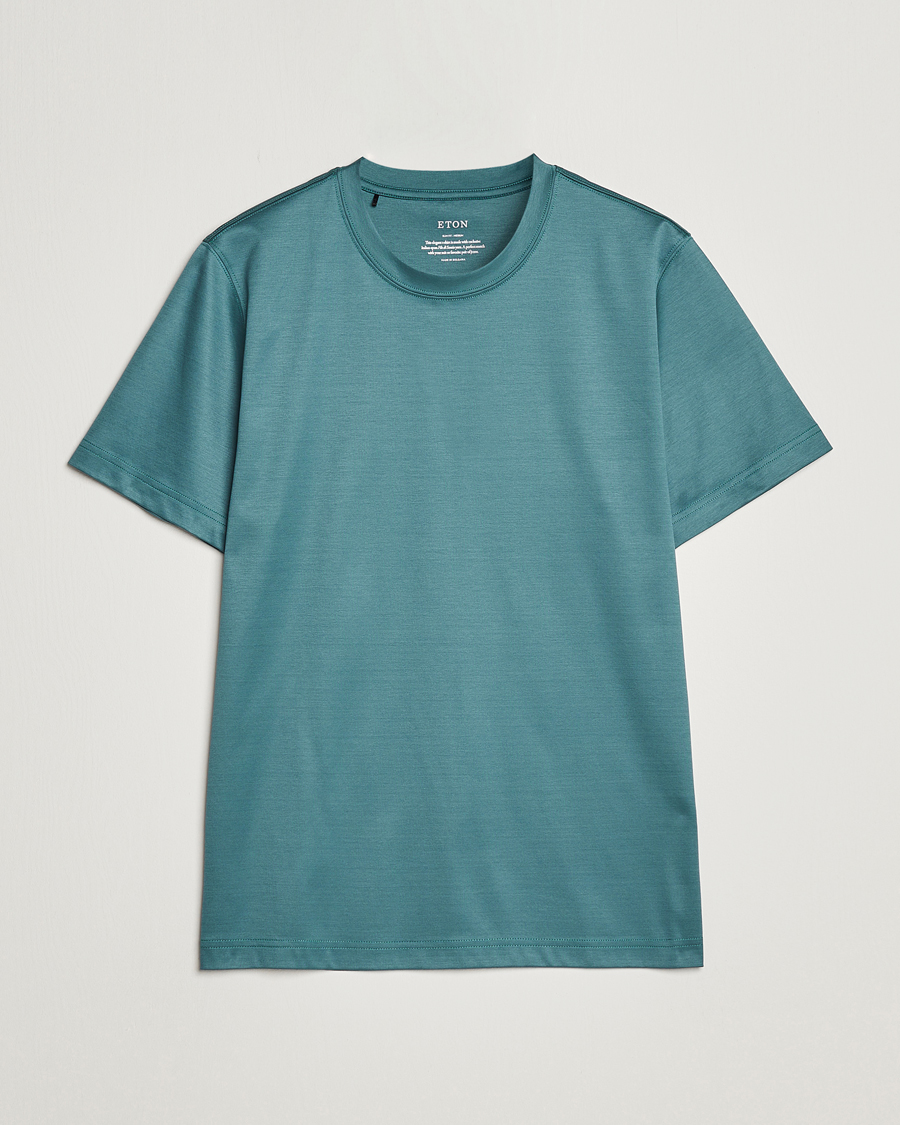 Herren | T-Shirts | Eton | Filo Di Scozia T-Shirt Green