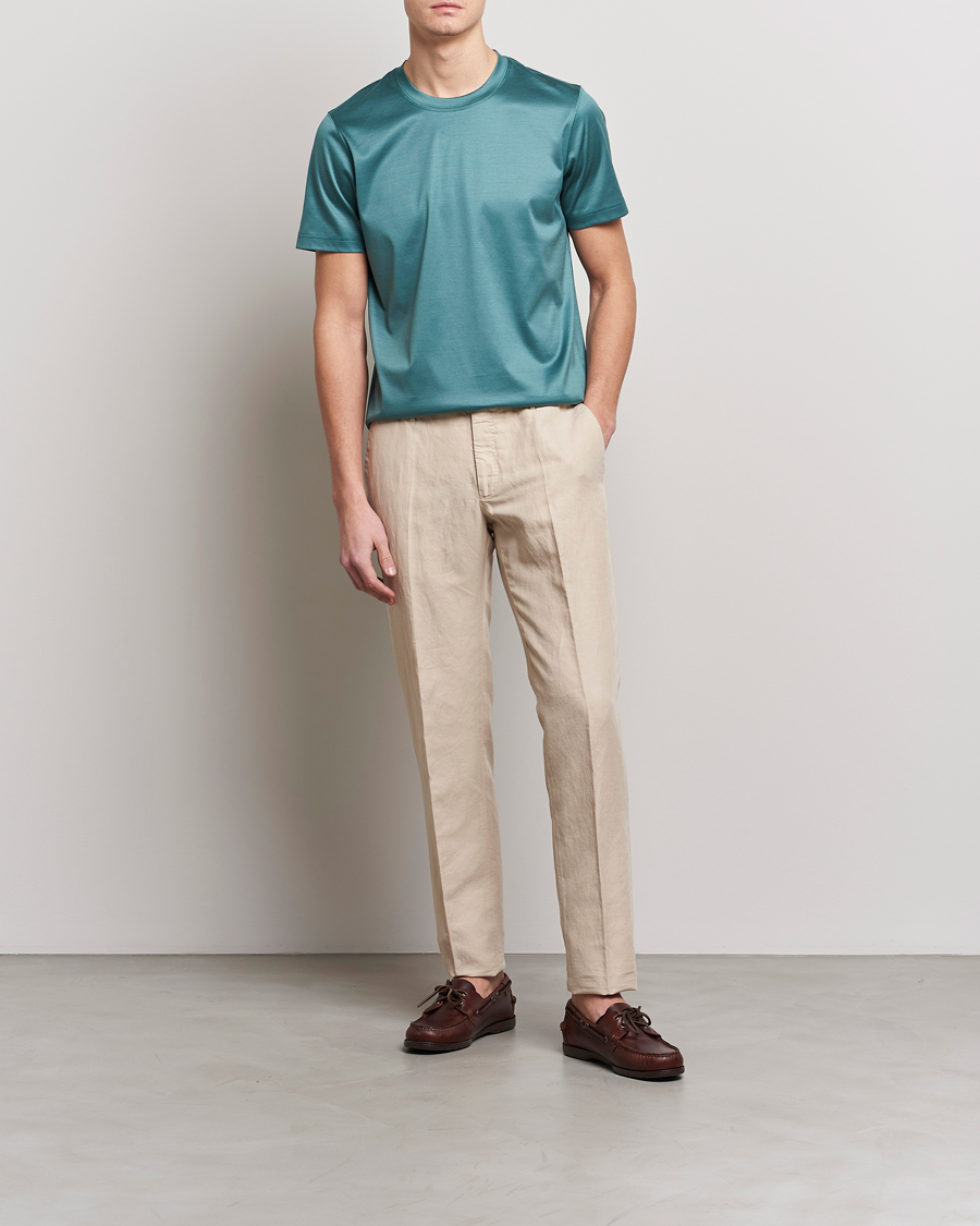 Herren | T-Shirts | Eton | Filo Di Scozia T-Shirt Green