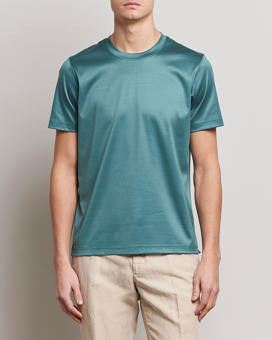 Herren | T-Shirts | Eton | Filo Di Scozia T-Shirt Green