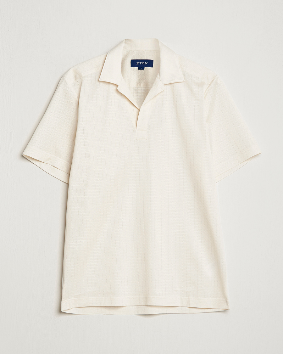 Herren | Poloshirts | Eton | Filo Di Scozia Open Collor Shirt White