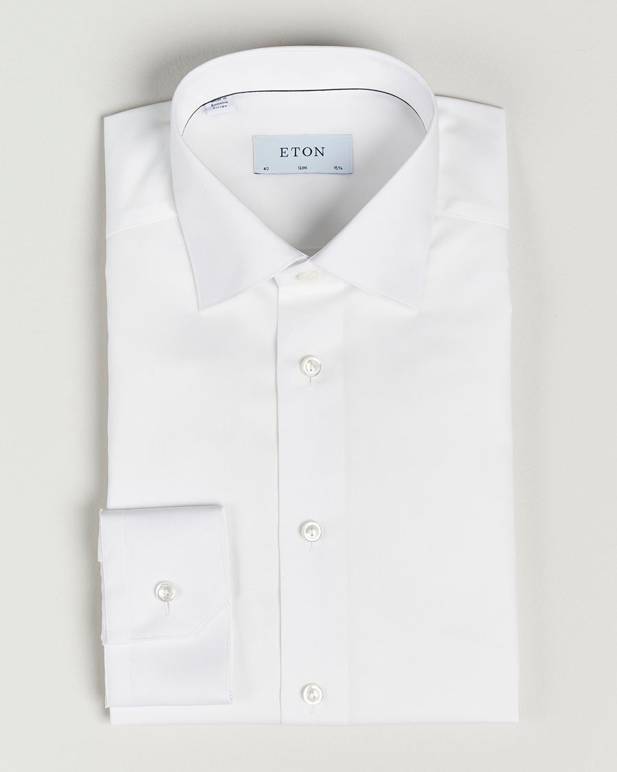 Herren | Hemden | Eton | Fine Pique Shirt White