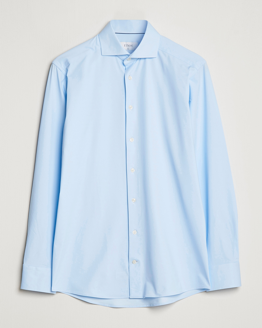 Herren | Hemden | Eton | Slim Fit Four Way Stretch Shirt Light Blue