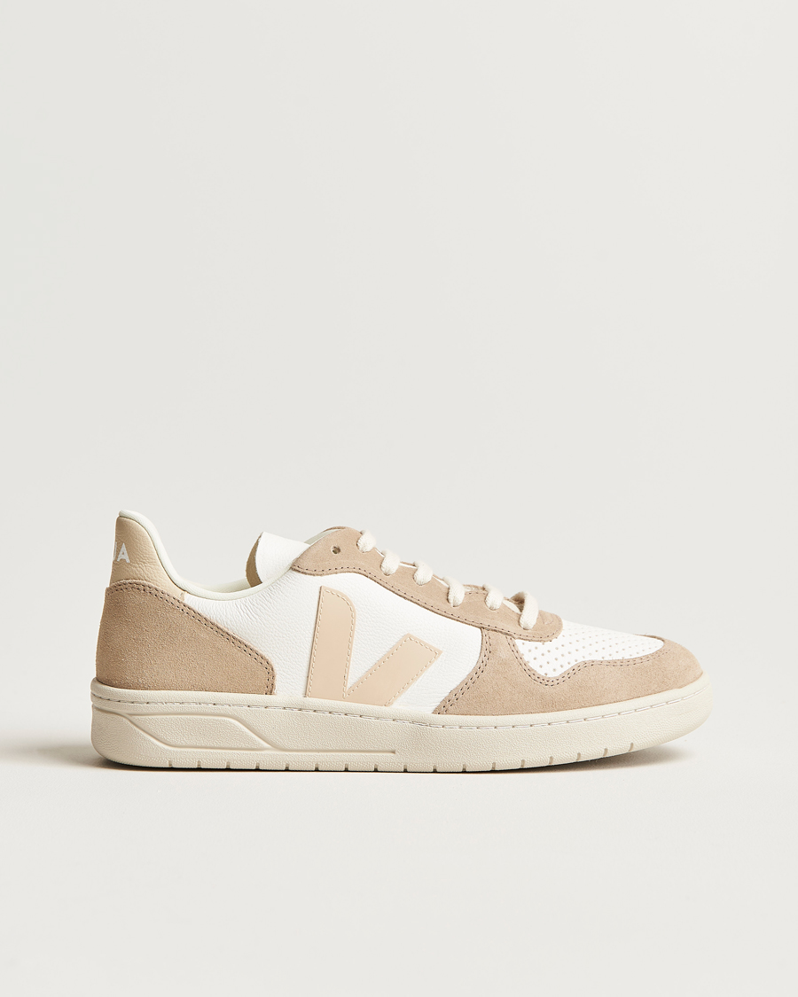 Herren | Veja V-10 Chromefree Leather Extra White/Sable Sahara | Veja | V-10 Chromefree Leather Extra White/Sable Sahara