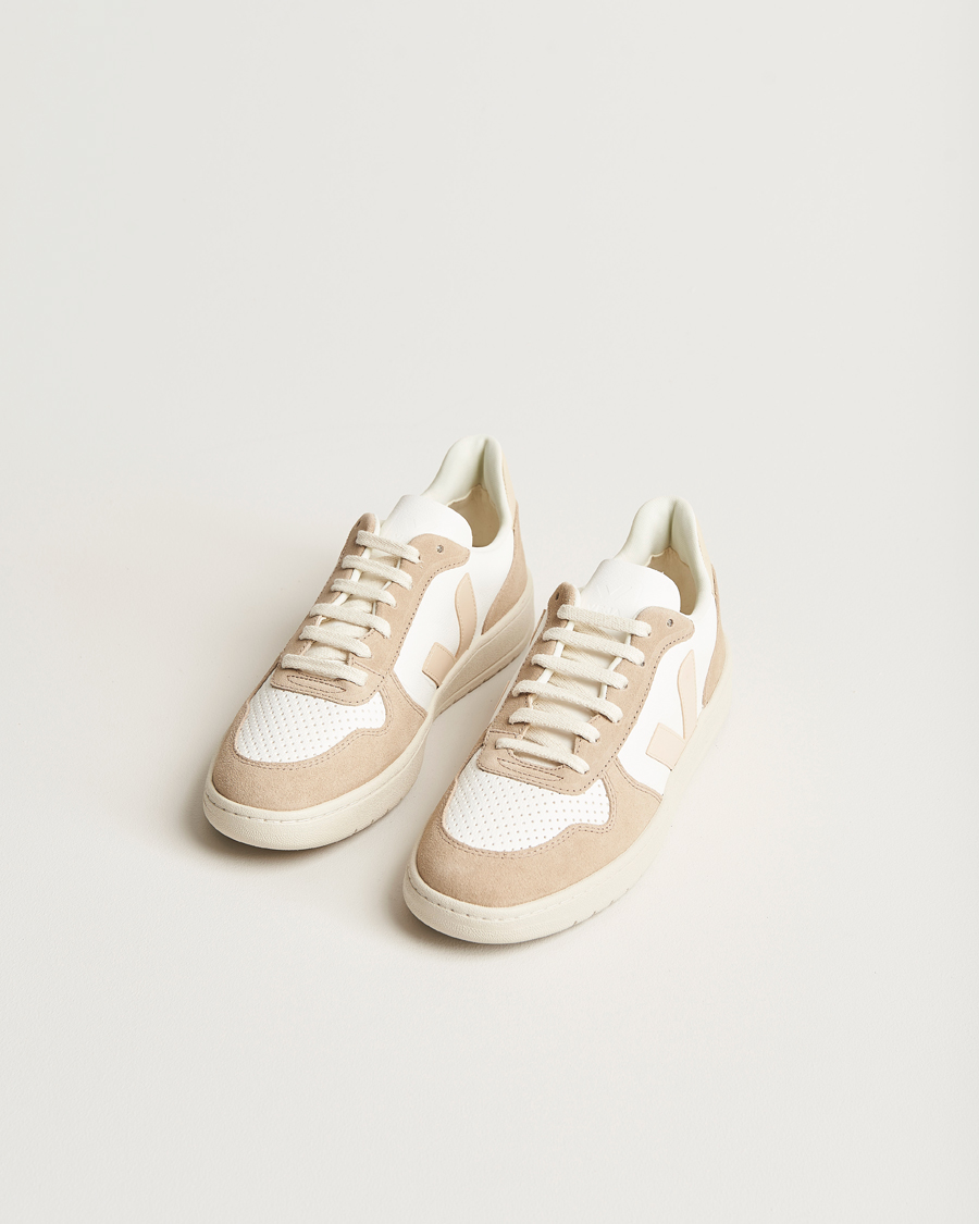 Herren | Veja V-10 Chromefree Leather Extra White/Sable Sahara | Veja | V-10 Chromefree Leather Extra White/Sable Sahara