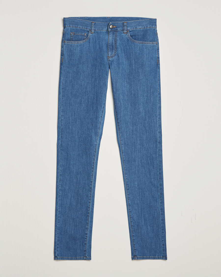 Herren | Jeans | Canali | Slim Fit 5-Pocket Jeans Blue Wash
