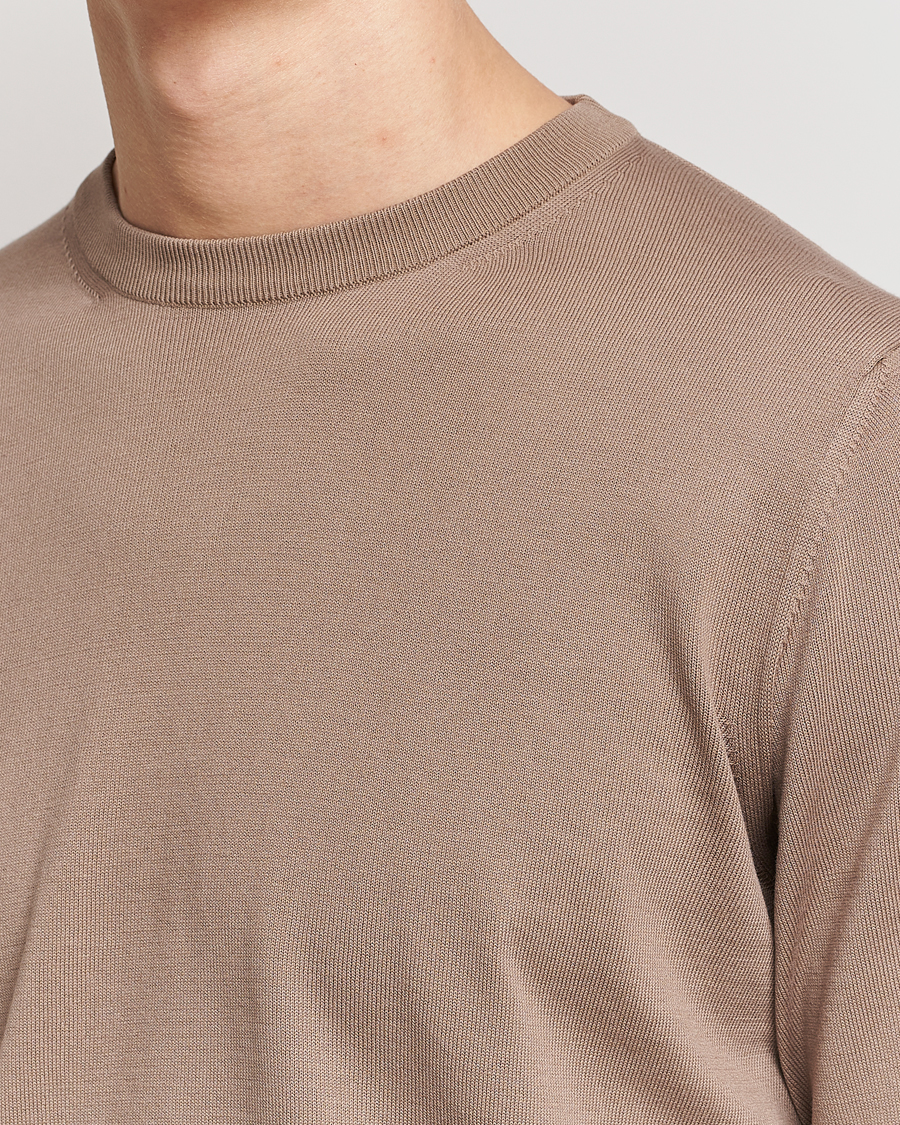 Herren | Pullover | Canali | Cotton Crew Neck Pullover Brown
