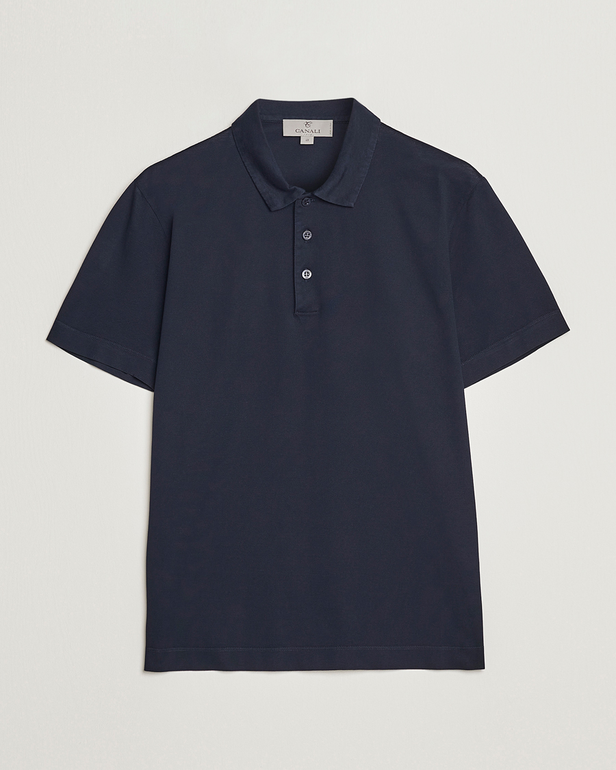 Herren | Poloshirts | Canali | Short Sleeve Polo Pique Navy