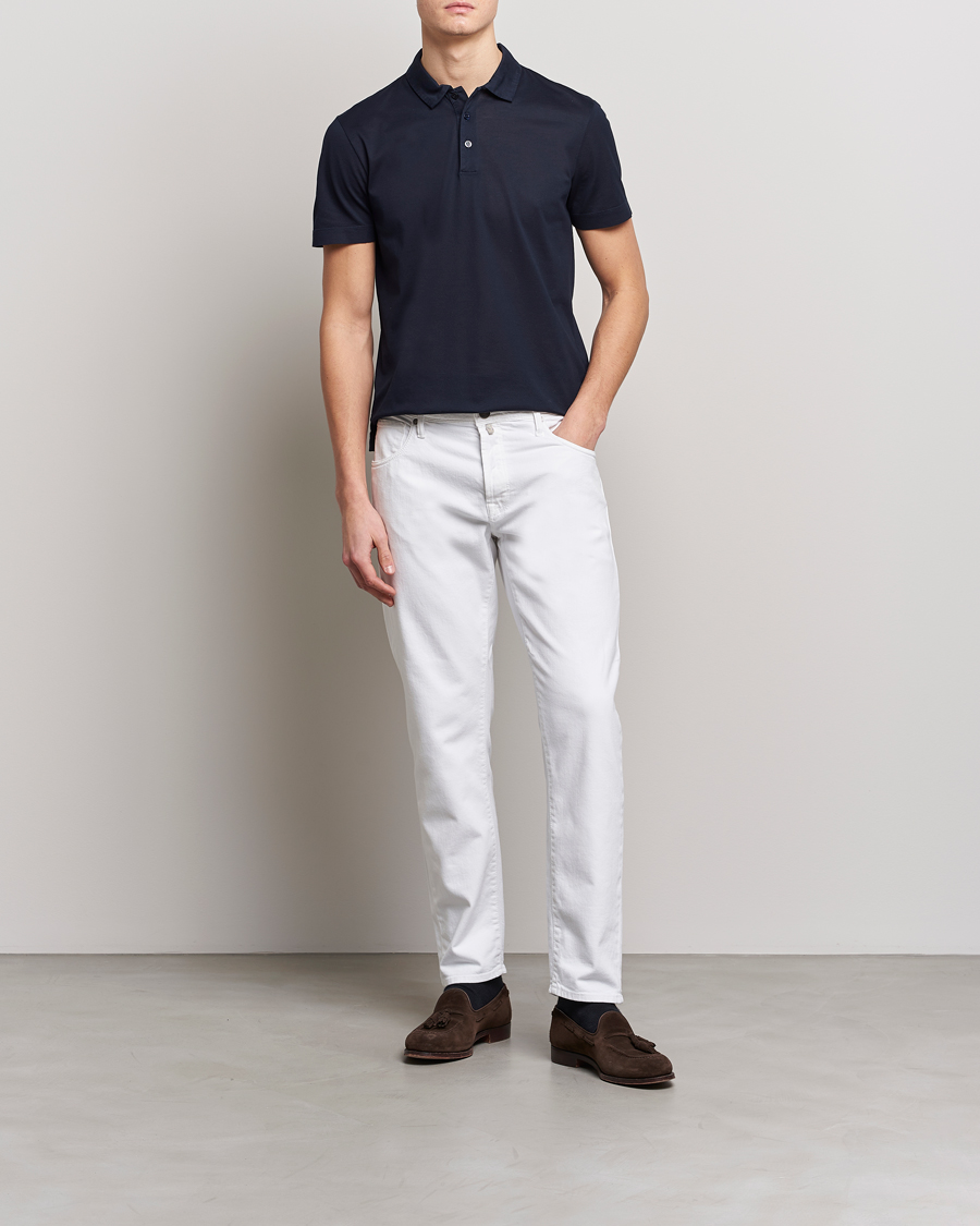 Herren | Poloshirts | Canali | Short Sleeve Polo Pique Navy