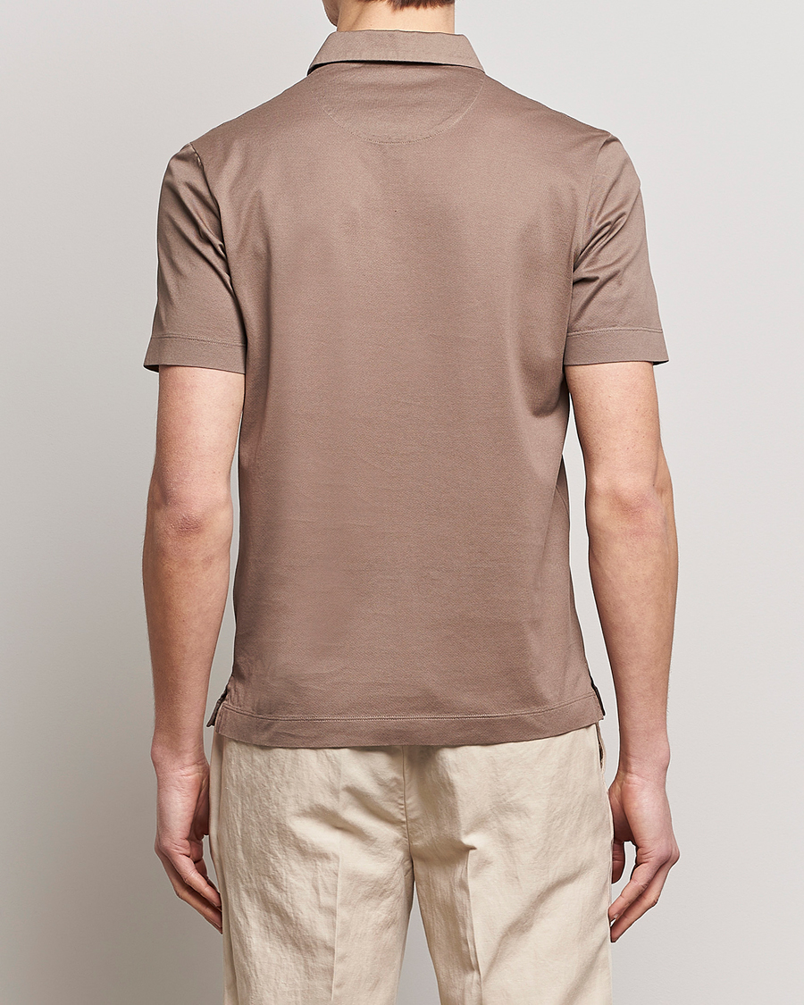 Herren | Poloshirts | Canali | Short Sleeve Polo Pique Taupe