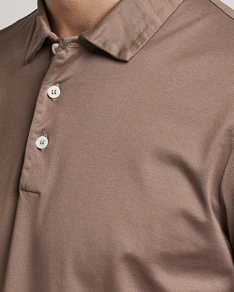 Herren | Poloshirts | Canali | Short Sleeve Polo Pique Taupe