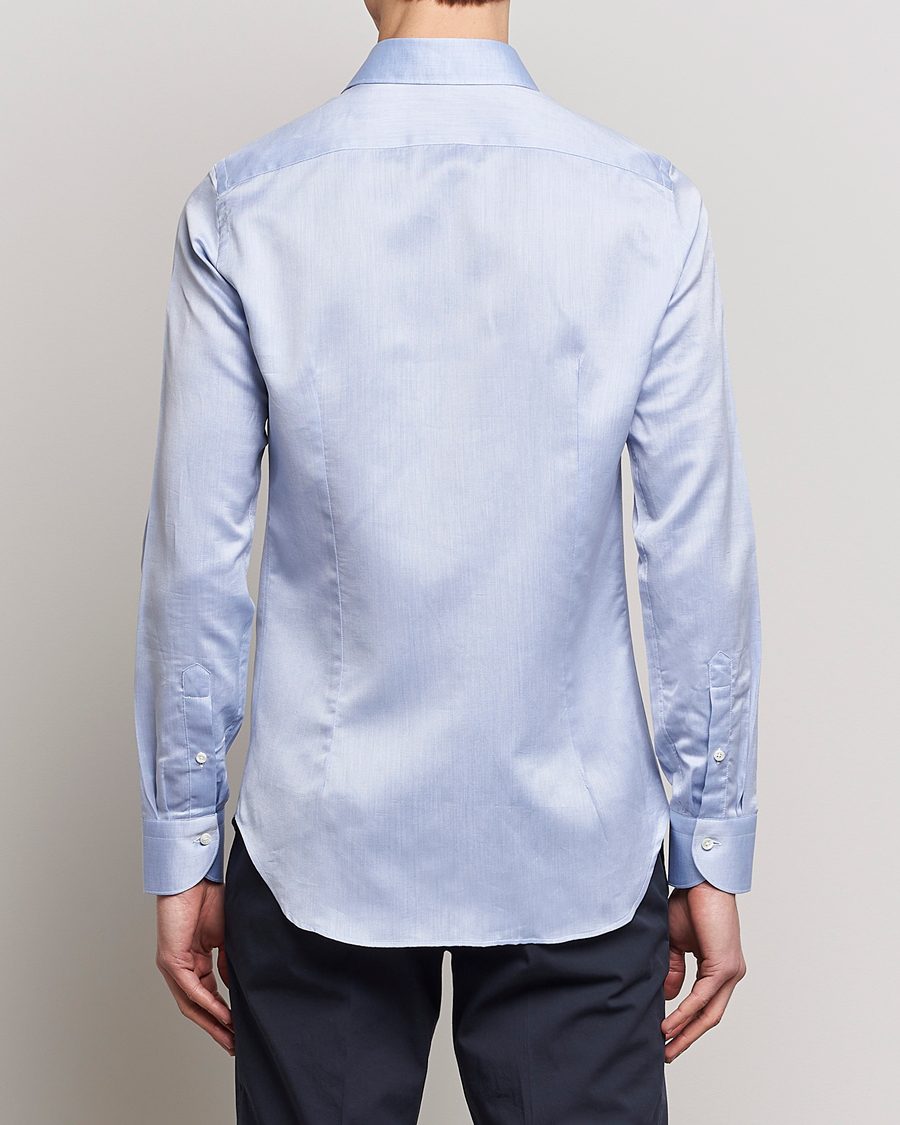 Herren | Hemden | Canali | Slim Fit Linen Shirt Light Blue