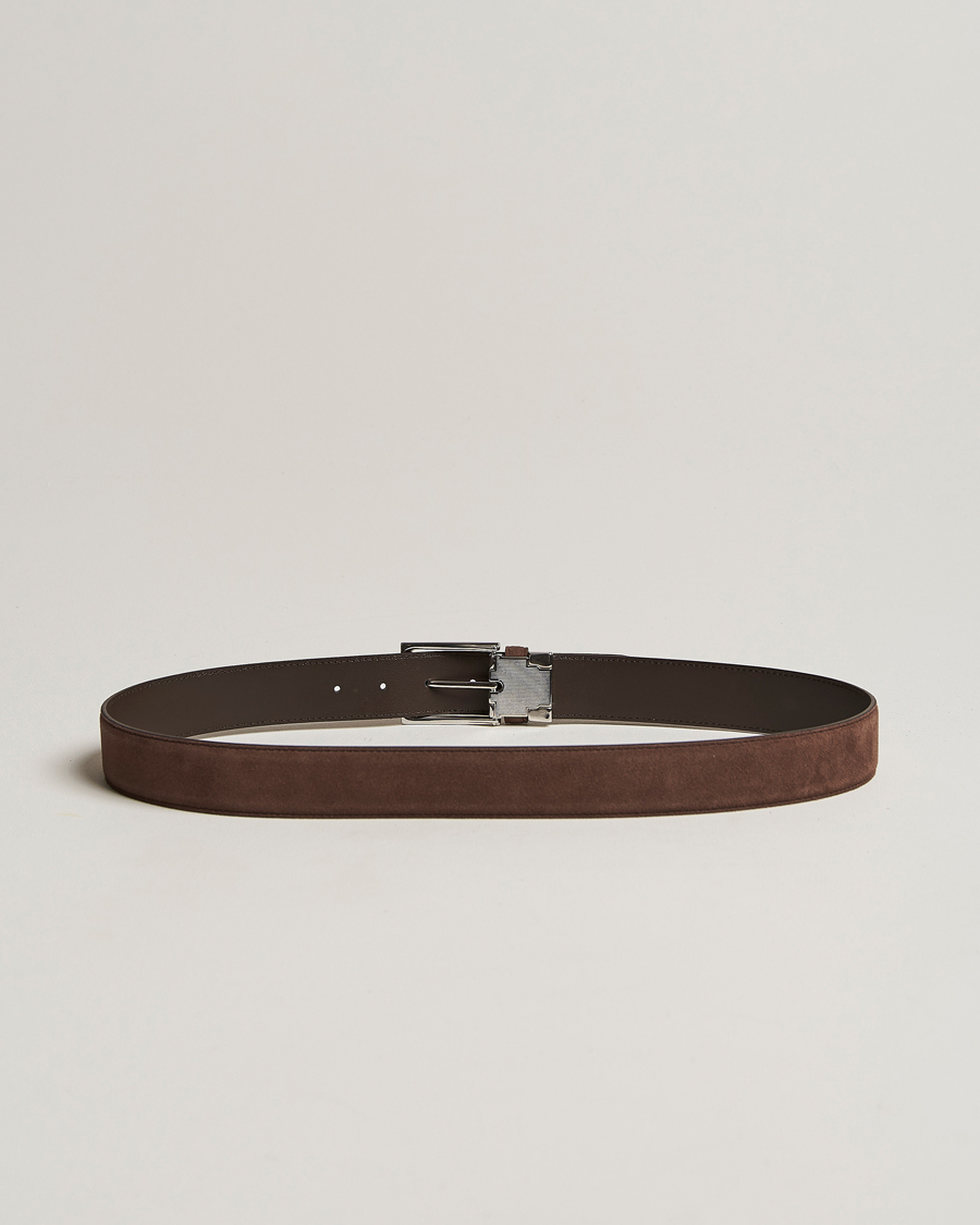 Herren | Canali Classic Belt Dark Brown Suede | Canali | Classic Belt Dark Brown Suede