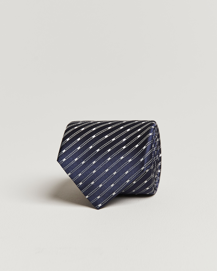 Herren | Canali Micro Jacquard Silk Tie Navy | Canali | Micro Jacquard Silk Tie Navy