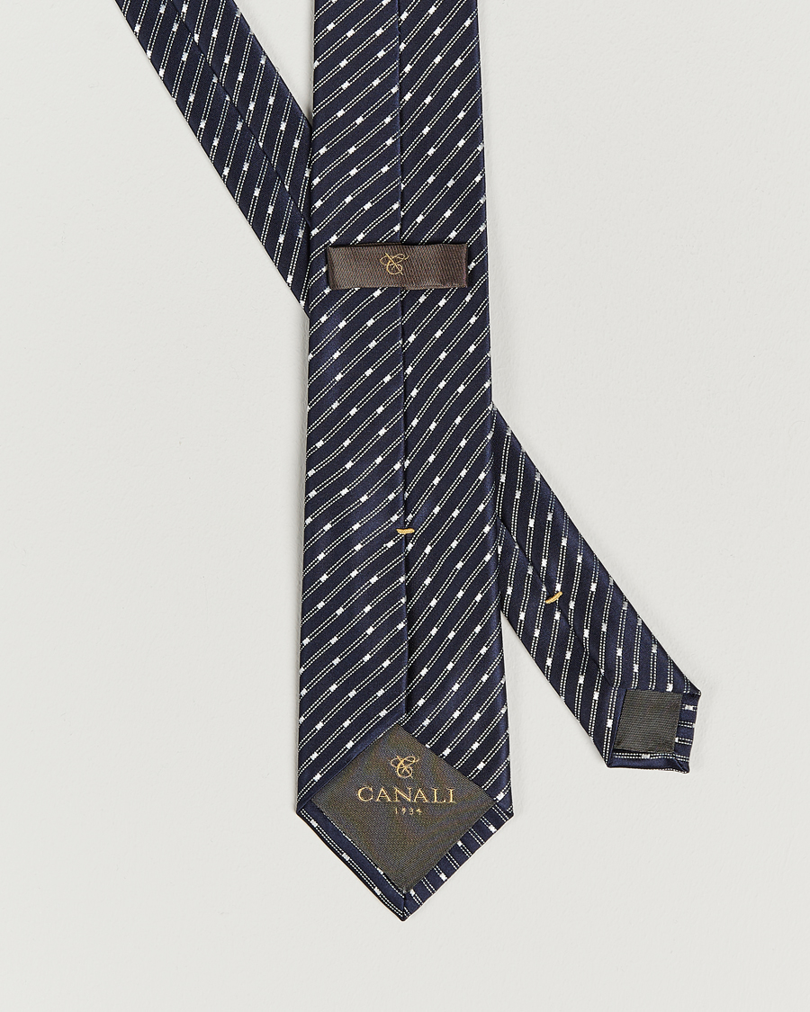 Herren | Canali Micro Jacquard Silk Tie Navy | Canali | Micro Jacquard Silk Tie Navy