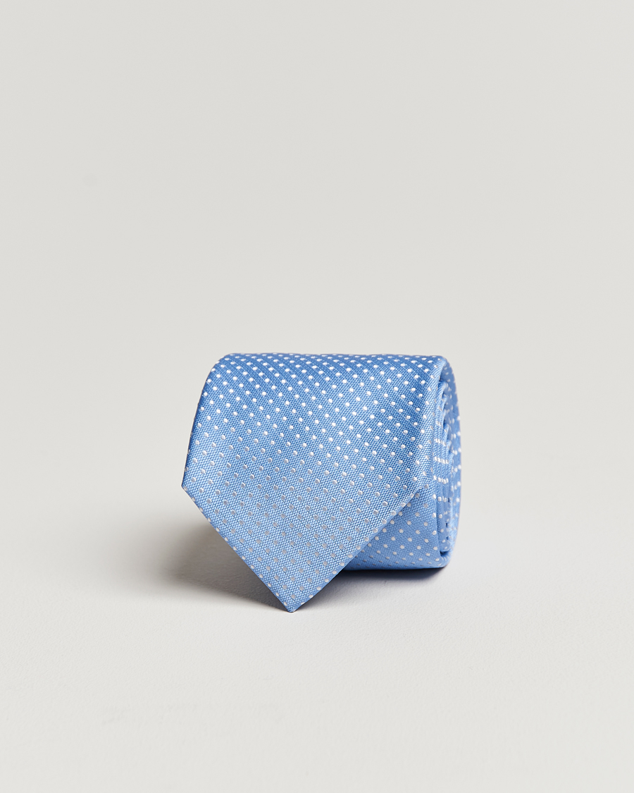 Herren | Canali Micro Dot Silk Tie Light Blue | Canali | Micro Dot Silk Tie Light Blue