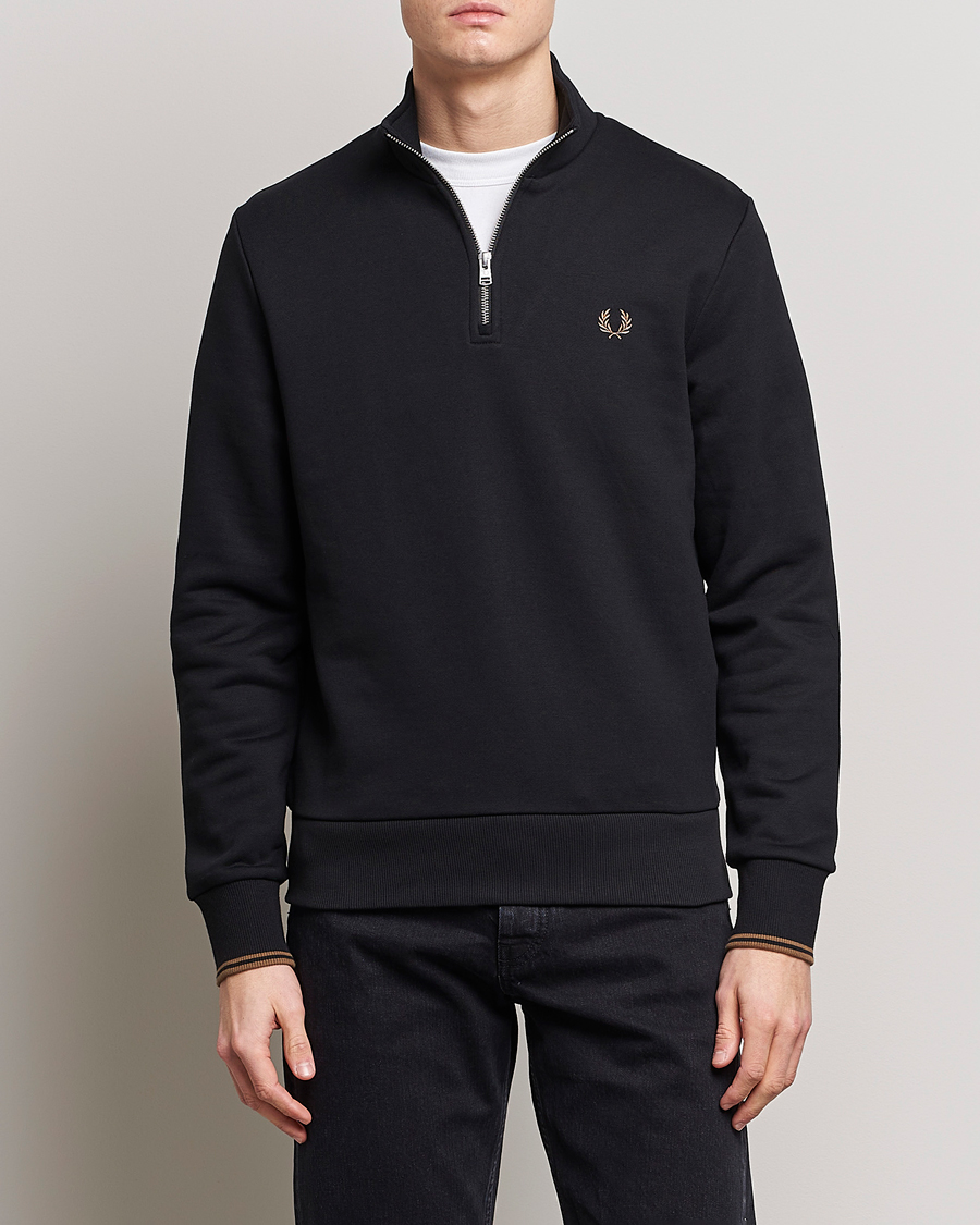 Herren | Pullover | Fred Perry | Half Zip Sweatshirt Black