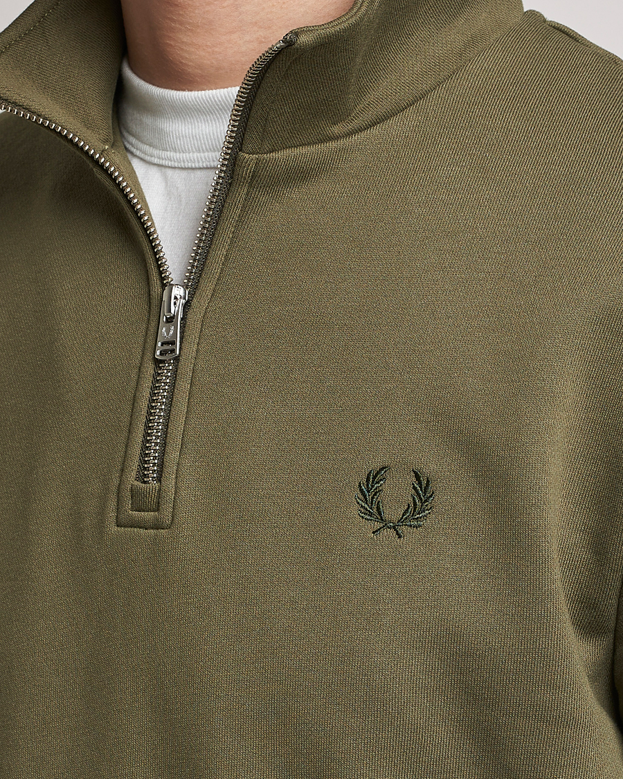 Herren | Pullover | Fred Perry | Half Zip Sweatshirt Uniform Green