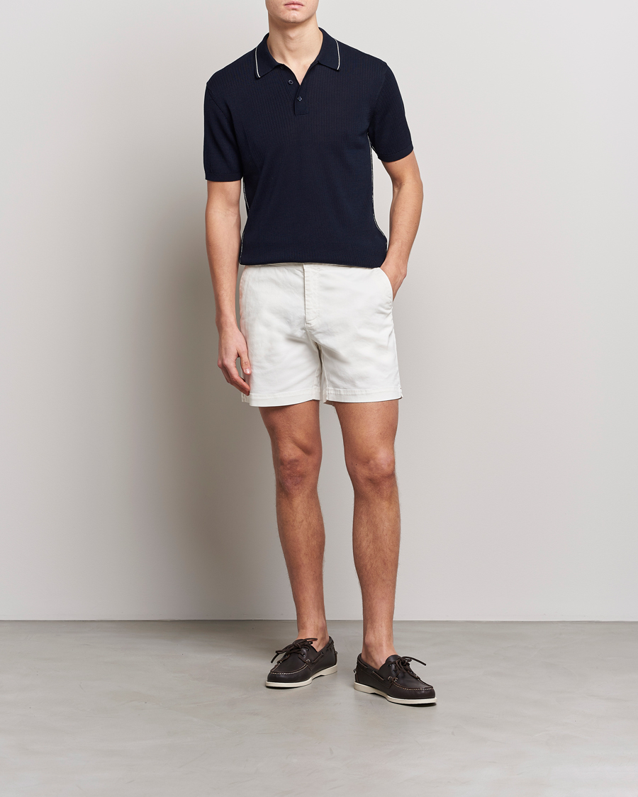 Herren | Poloshirts | Orlebar Brown | Maranon Organic Cotton Rib Tipping Polo Night Iris