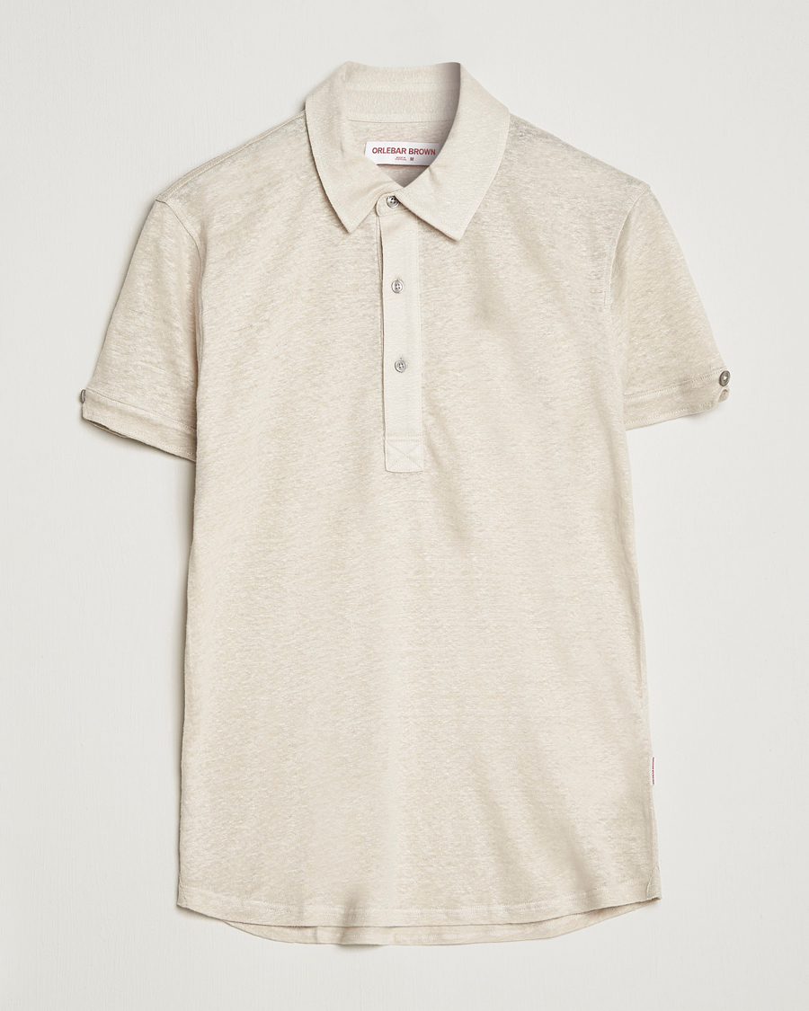 Herren | Poloshirts | Orlebar Brown | Sebastian Linen Polo Pebble