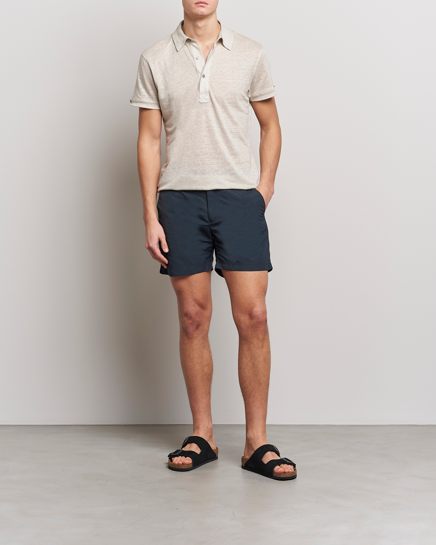 Herren | Poloshirts | Orlebar Brown | Sebastian Linen Polo Pebble