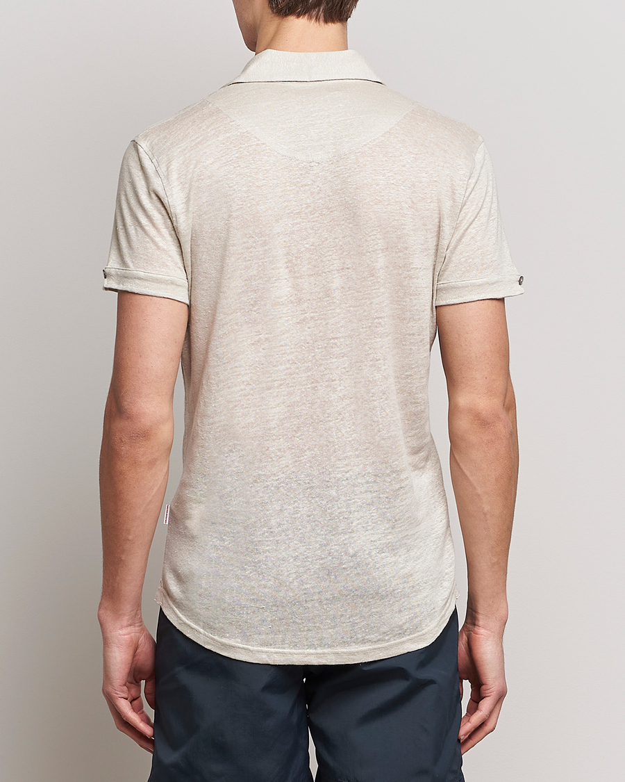 Herren | Poloshirts | Orlebar Brown | Sebastian Linen Polo Pebble