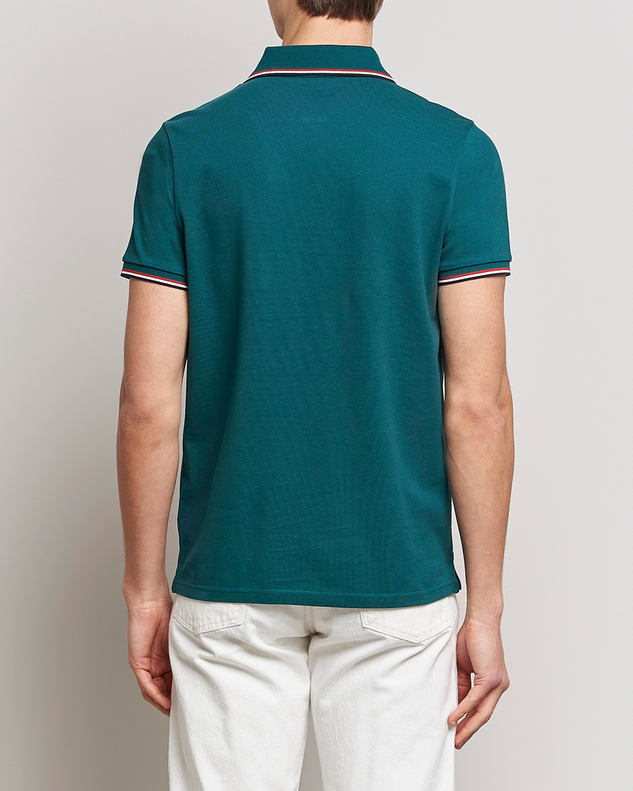 Herren | Poloshirts | Moncler | Contrast Rib Polo Bottle Green