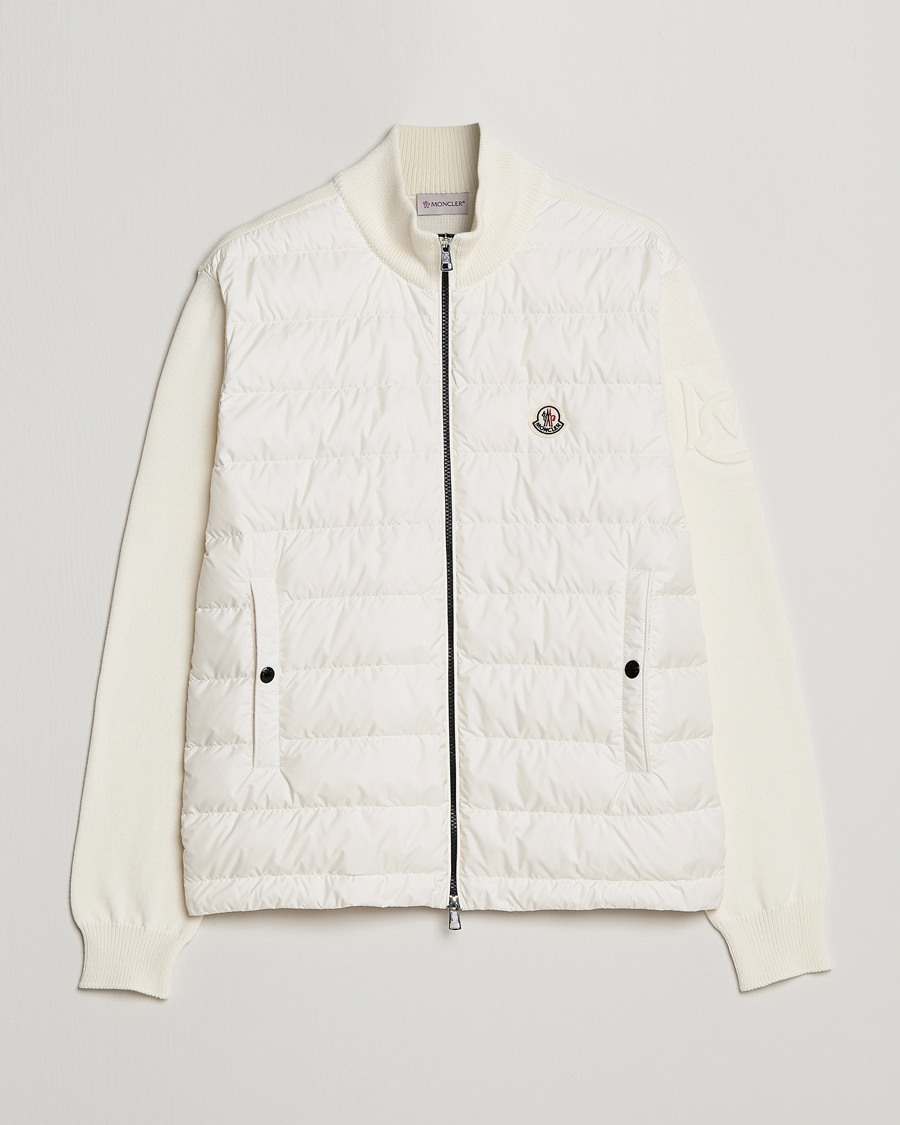 Herren | Pullover | Moncler | Zip Padded Cardigan Off White