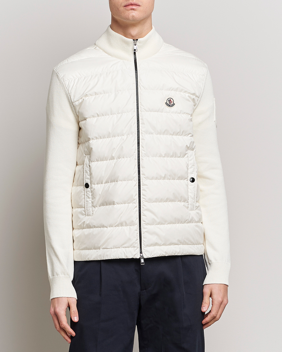 Herren | Pullover | Moncler | Zip Padded Cardigan Off White
