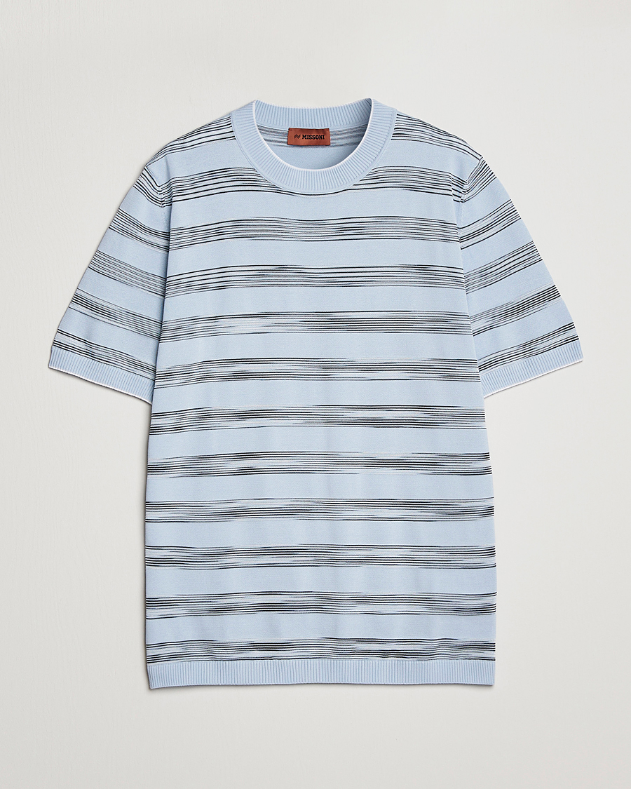 Herren | T-Shirts | Missoni | Knitted Space Dye T-Shirt Light Blue