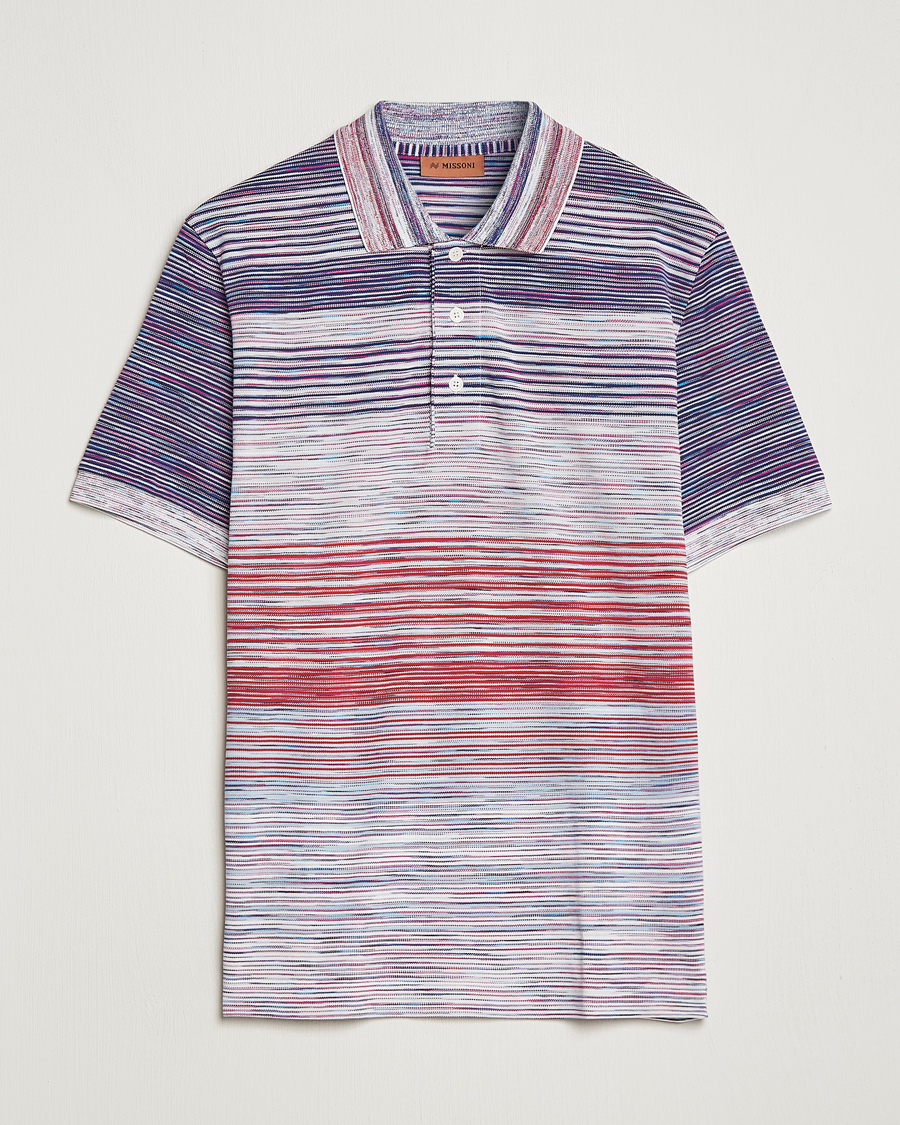 Herren | Poloshirts | Missoni | Short Sleeve Space Dye Polo Navy/Light Blue