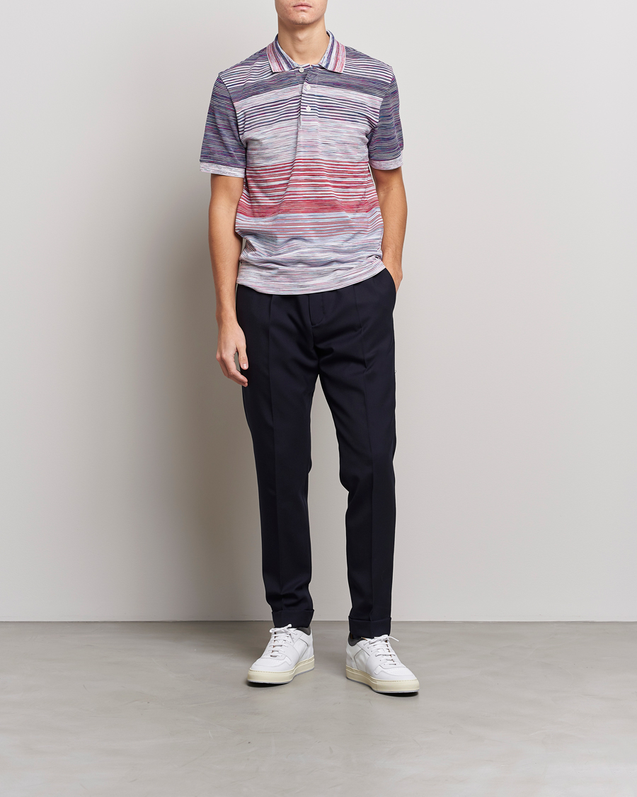 Herren | Poloshirts | Missoni | Short Sleeve Space Dye Polo Navy/Light Blue